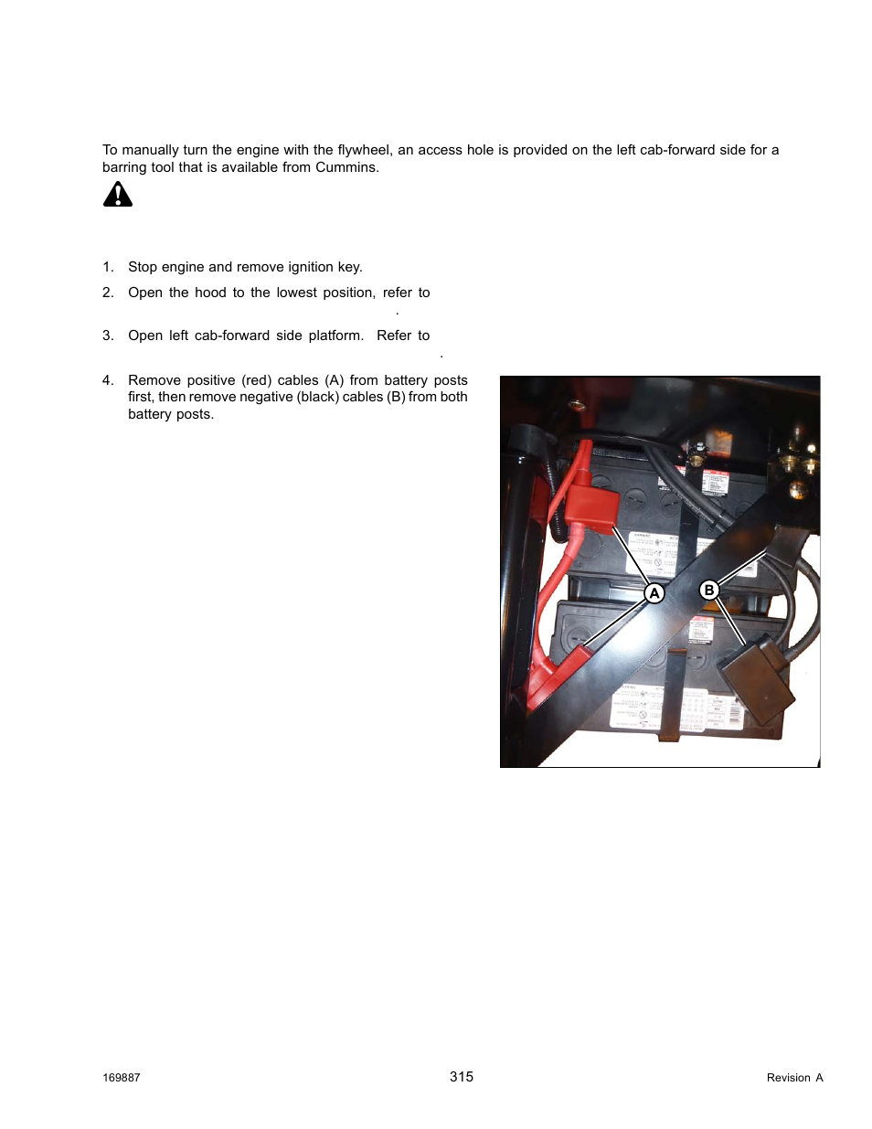 Turning engine manually, Danger | MacDon M205 Operators Manual User Manual | Page 331 / 482