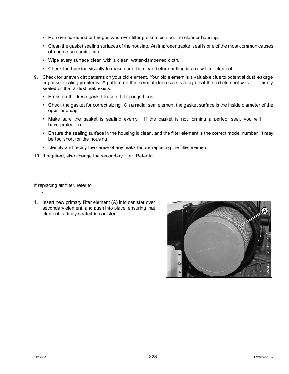 Installing primary air filter | MacDon M205 Operators Manual User Manual | Page 339 / 482