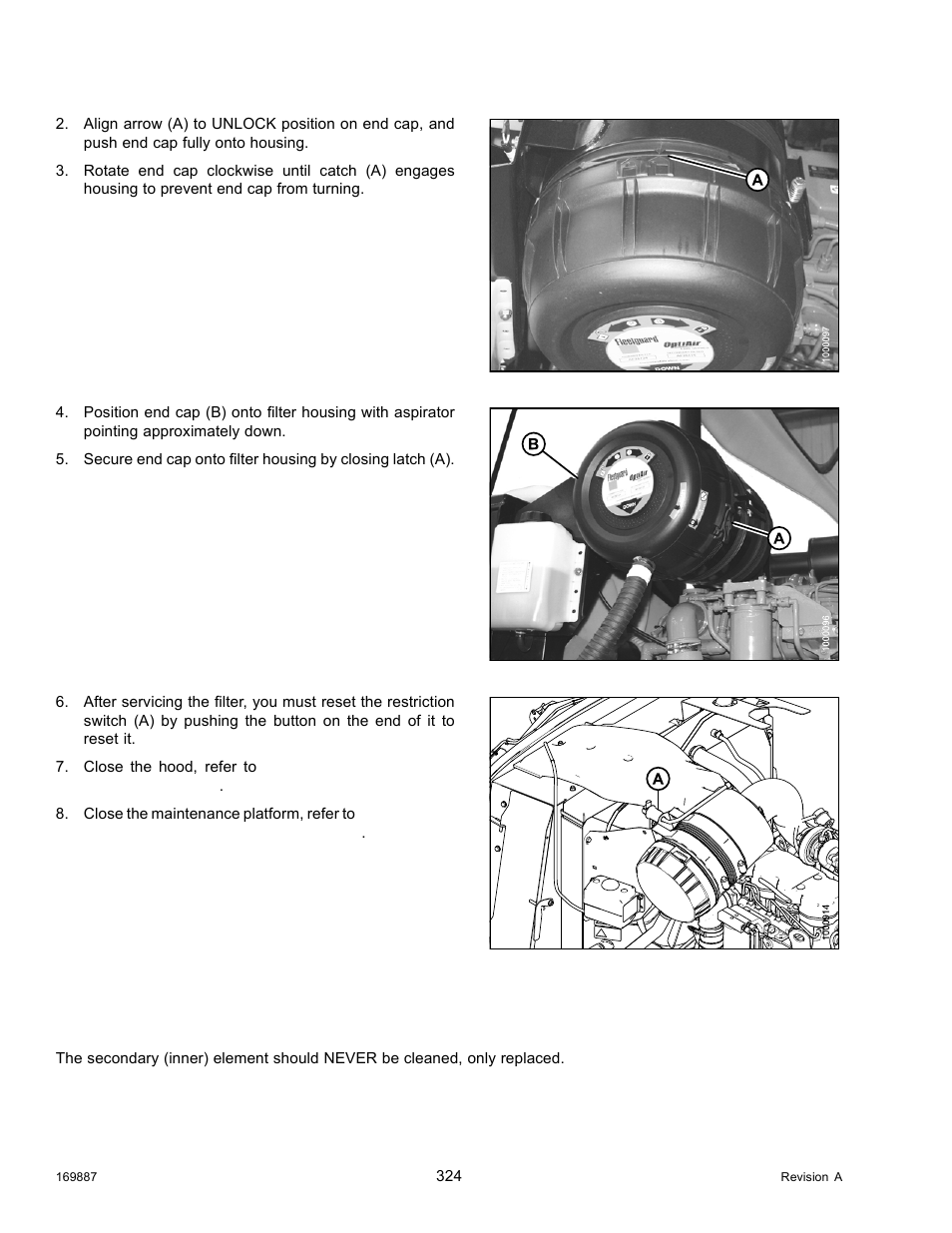 Cleaning engine air filter primary element | MacDon M205 Operators Manual User Manual | Page 340 / 482
