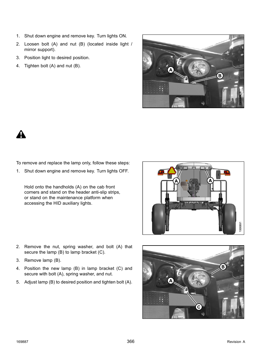 Replacing hid lamp (if installed), Danger | MacDon M205 Operators Manual User Manual | Page 382 / 482