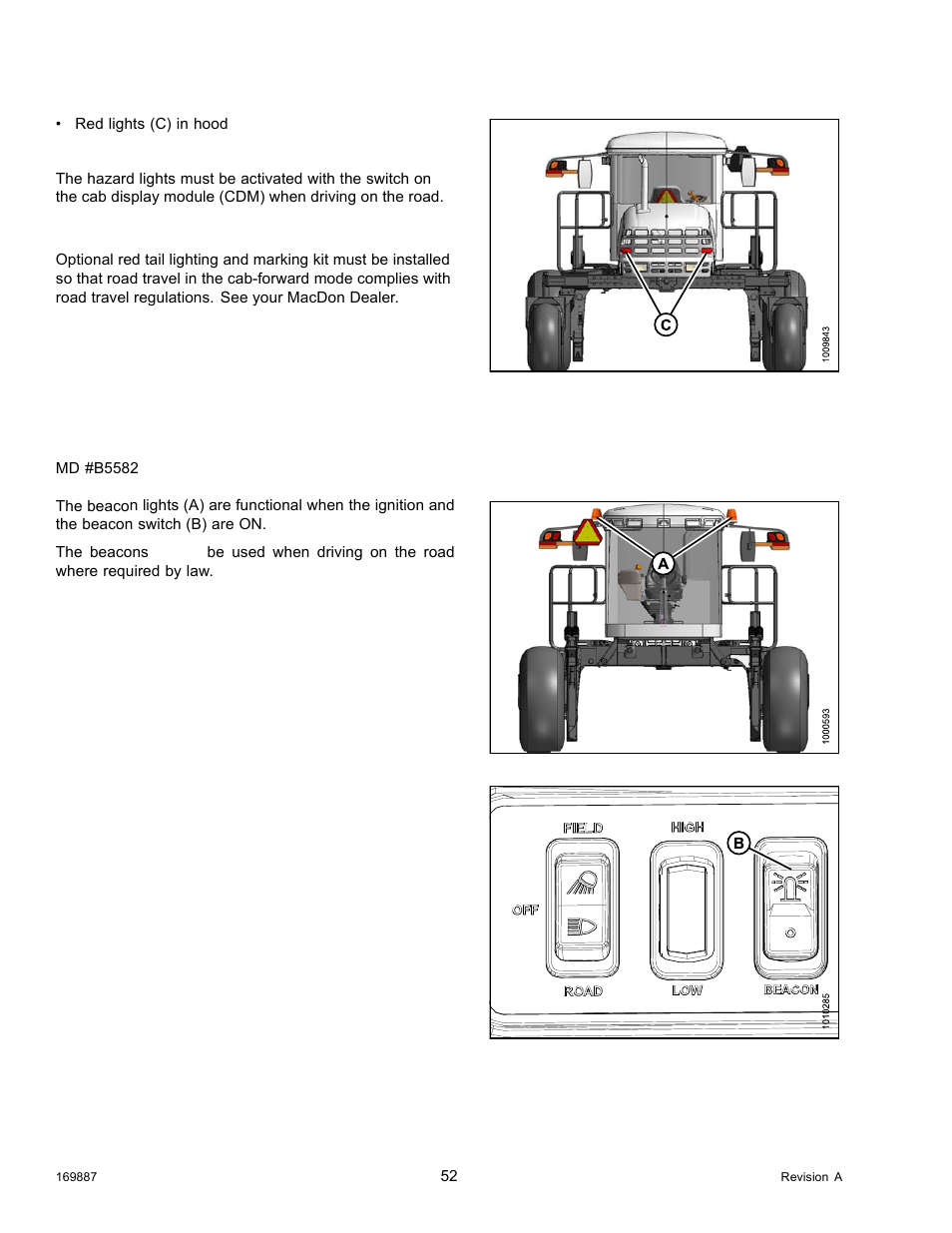 4beacon lighting (optional), Beacon lighting (optional), 4 beacon lighting (optional) | MacDon M205 Operators Manual User Manual | Page 68 / 482