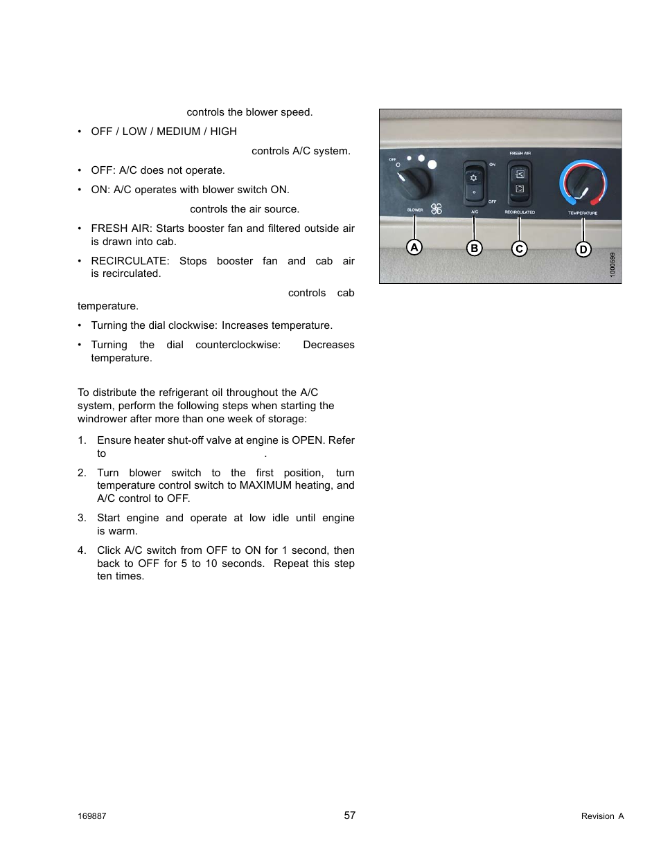 3climate controls, Climate controls, 3 climate controls | MacDon M205 Operators Manual User Manual | Page 73 / 482