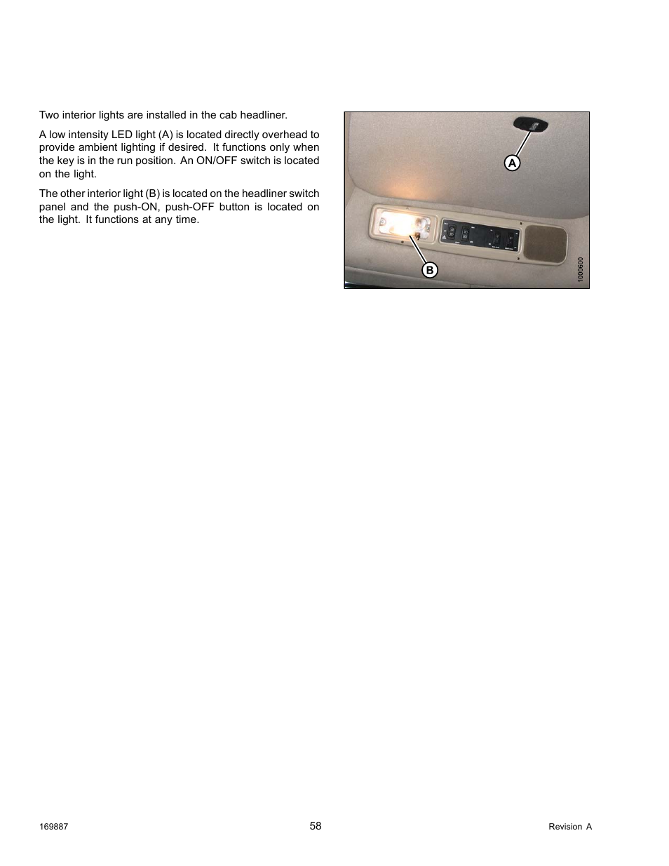 11interior lights, Interior lights, 11 interior lights | MacDon M205 Operators Manual User Manual | Page 74 / 482