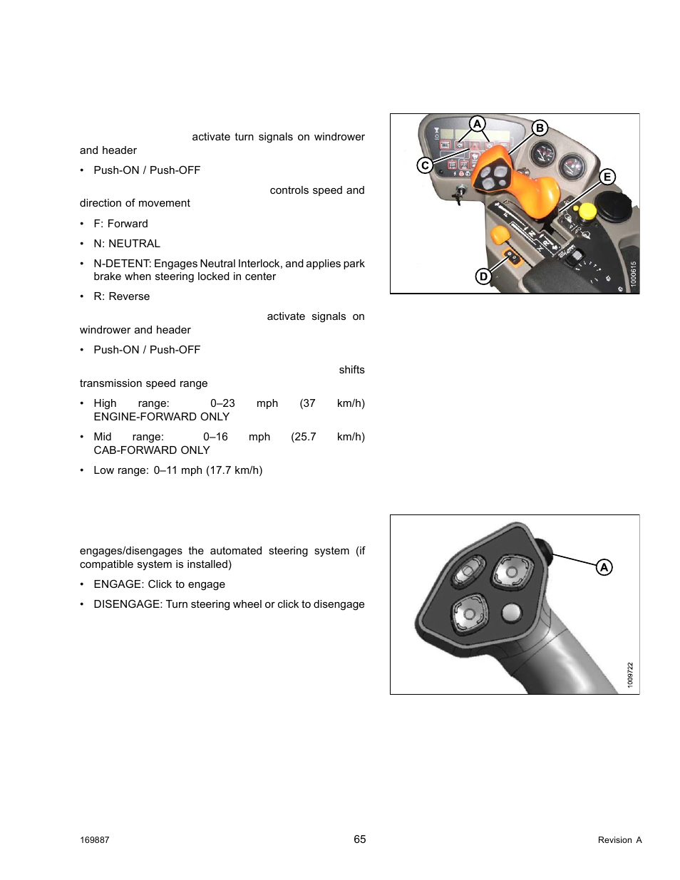 16windrower controls, Windrower controls, 16 windrower controls | MacDon M205 Operators Manual User Manual | Page 81 / 482