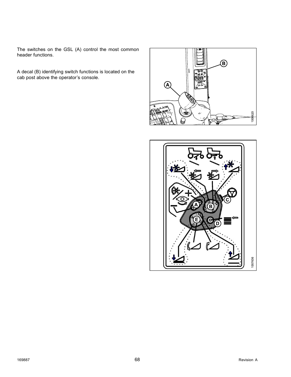 3ground speed lever (gsl) header switches, Ground speed lever (gsl) header switches, 3 ground speed lever (gsl) header switches | MacDon M205 Operators Manual User Manual | Page 84 / 482