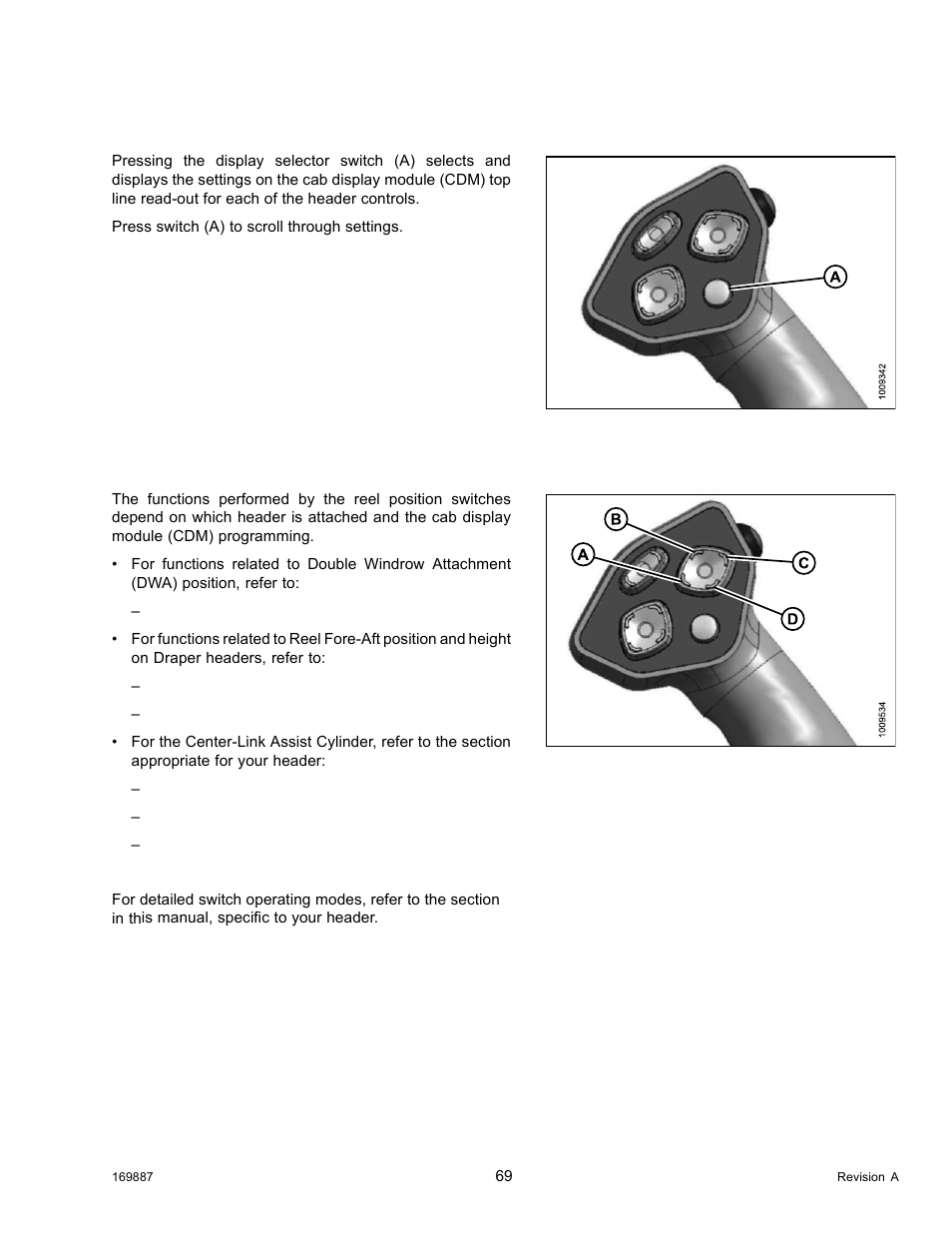 Display selector switch, Reel position switches, Display selector switch reel position switches | MacDon M205 Operators Manual User Manual | Page 85 / 482