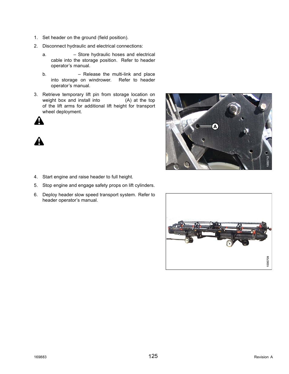 Caution, Danger | MacDon M155 Operators Manual User Manual | Page 141 / 458