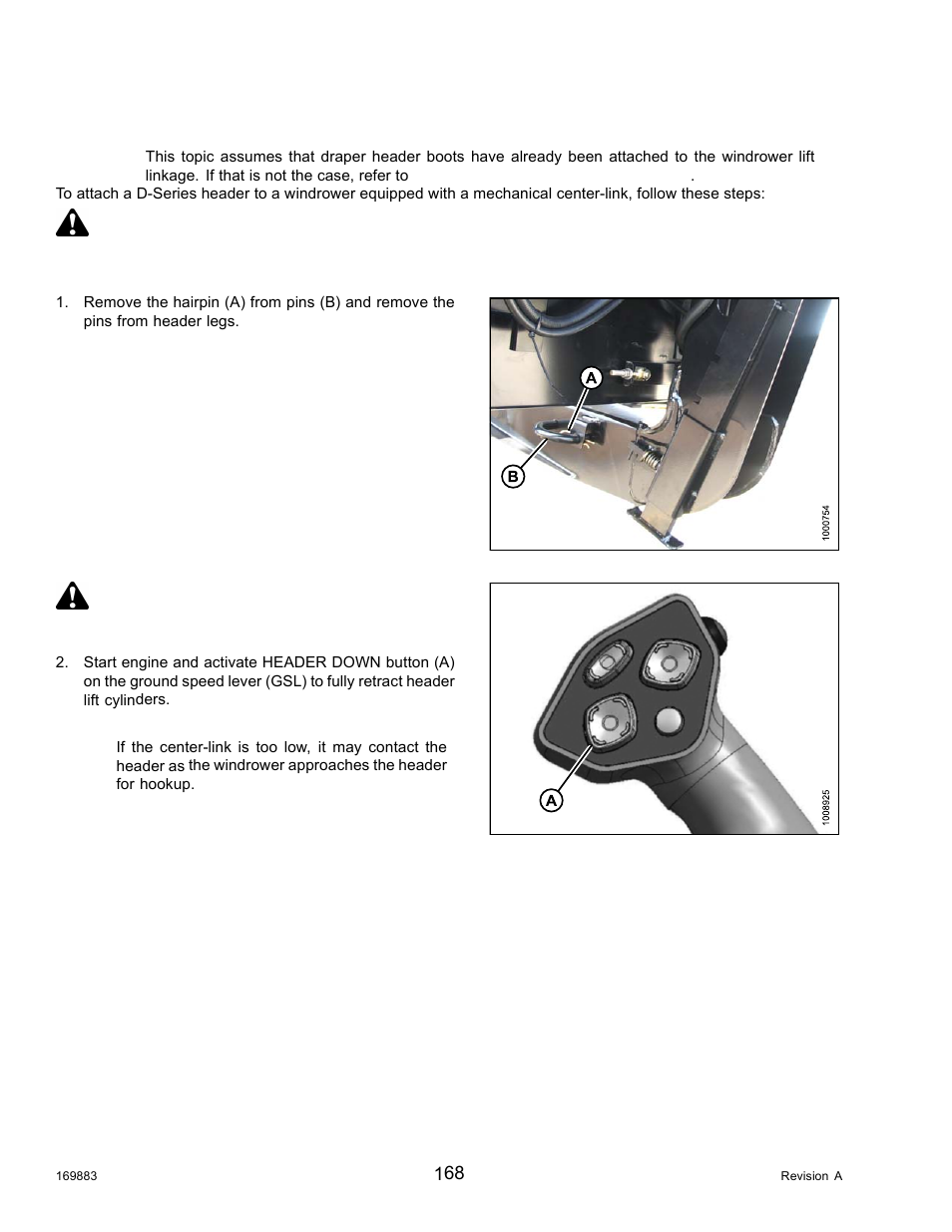 Danger, Caution | MacDon M155 Operators Manual User Manual | Page 184 / 458