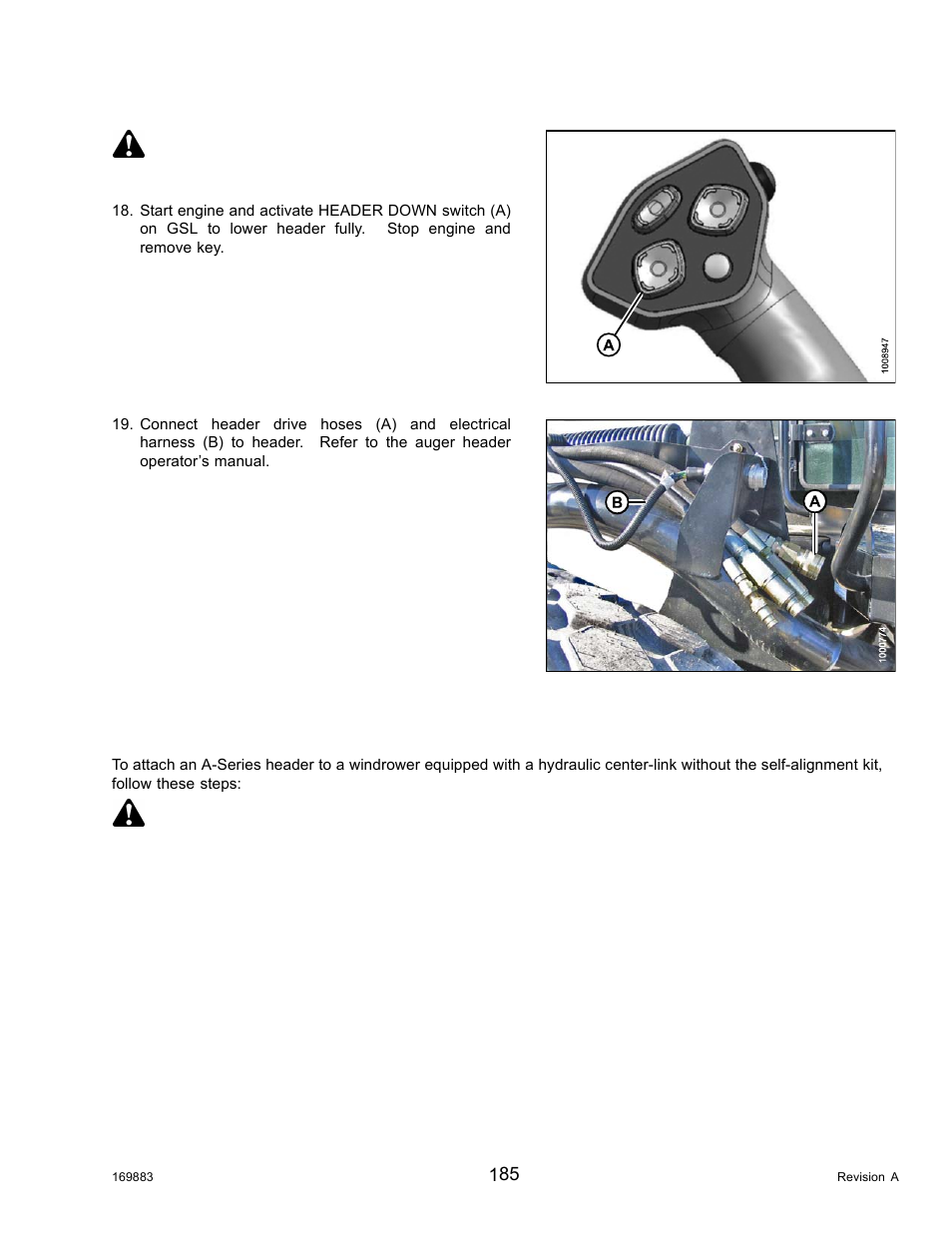 Caution, Danger | MacDon M155 Operators Manual User Manual | Page 201 / 458