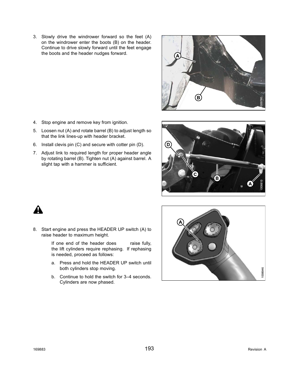 Caution | MacDon M155 Operators Manual User Manual | Page 209 / 458