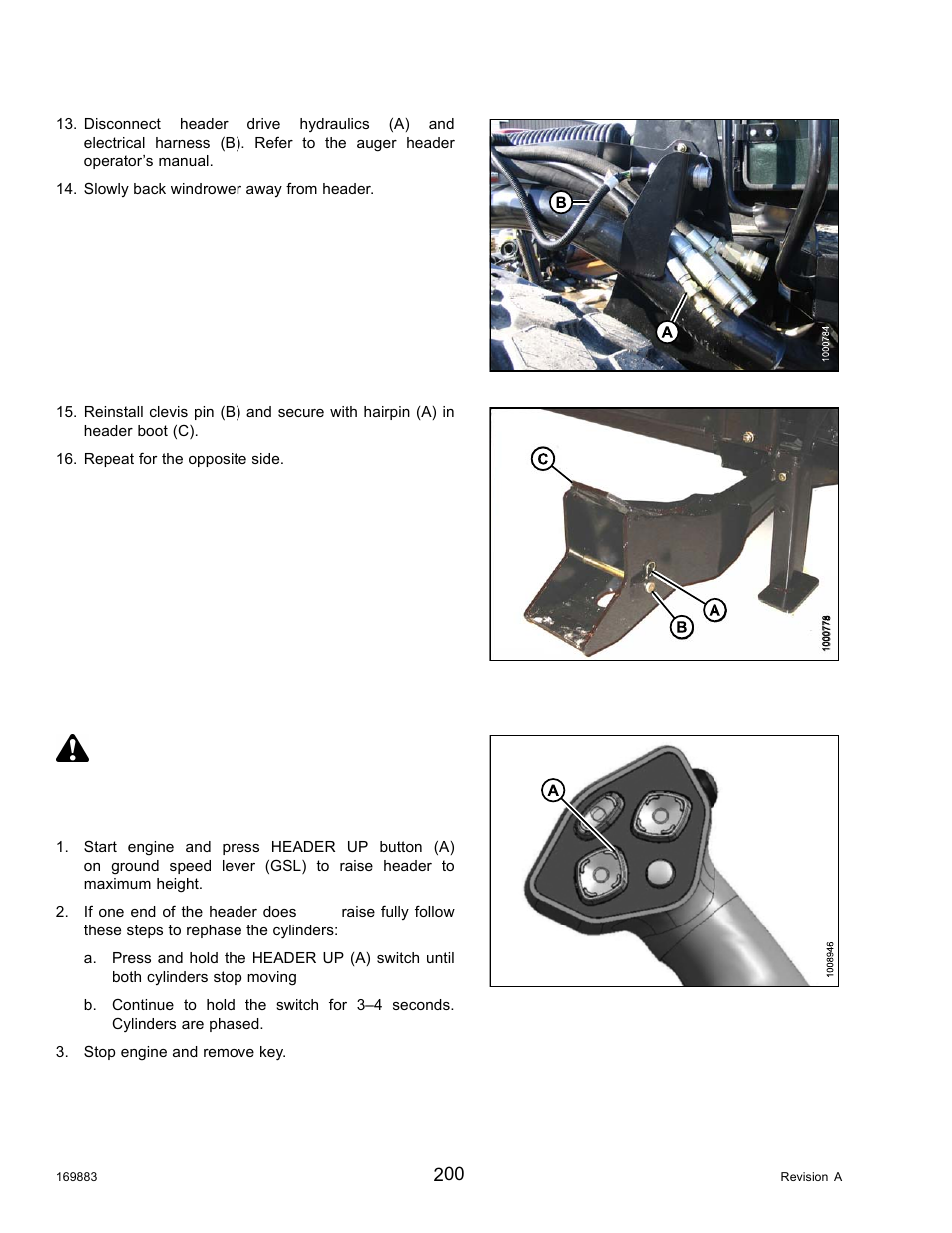 Warning | MacDon M155 Operators Manual User Manual | Page 216 / 458