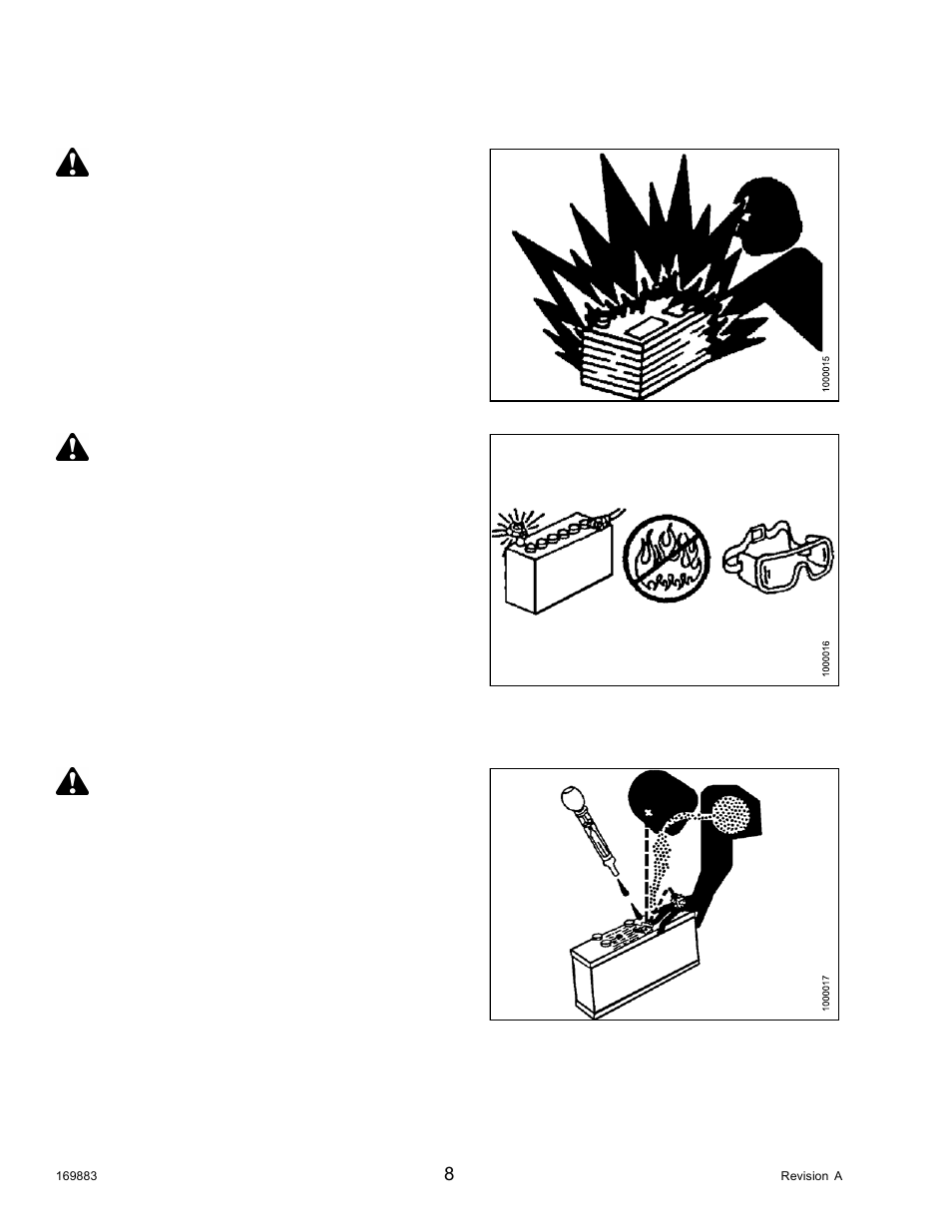 7battery safety, Battery safety, 7 battery safety | Warning | MacDon M155 Operators Manual User Manual | Page 24 / 458