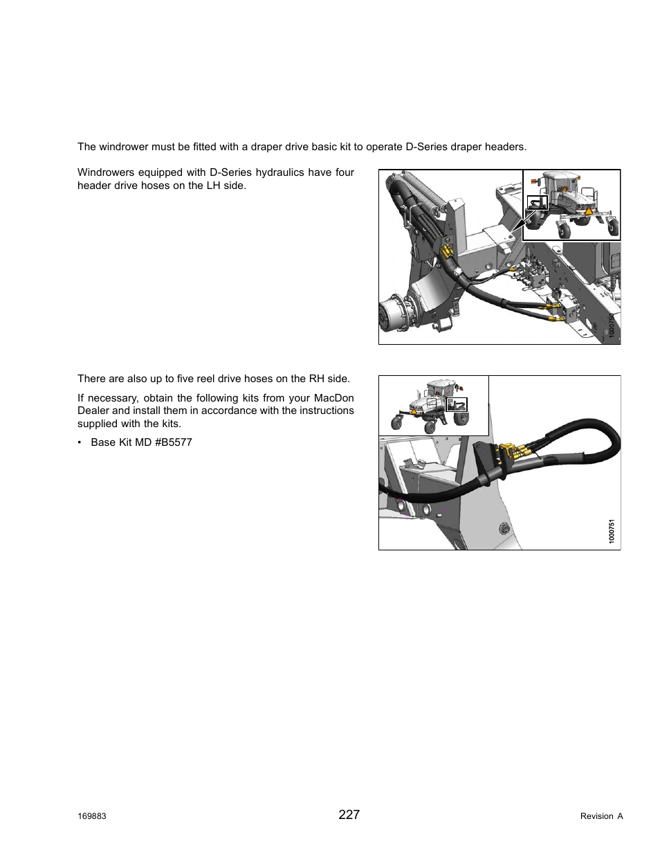 6operating with a d-series header, 1configuring hydraulics, Operating with a d-series header | Configuring hydraulics, 6 operating with a d-series header, 1 configuring hydraulics | MacDon M155 Operators Manual User Manual | Page 243 / 458