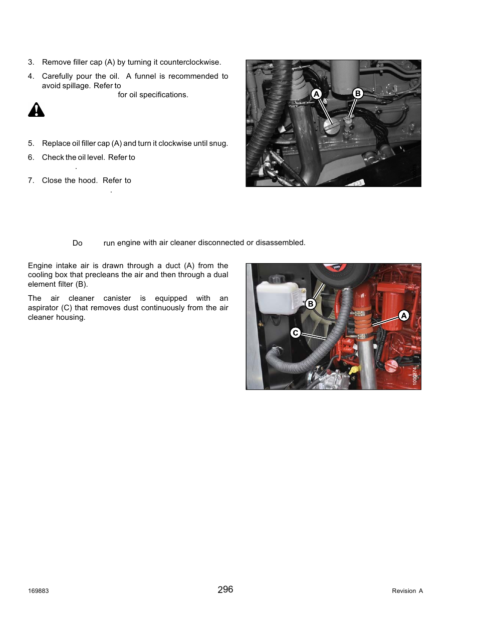 Air intake system, Caution | MacDon M155 Operators Manual User Manual | Page 312 / 458