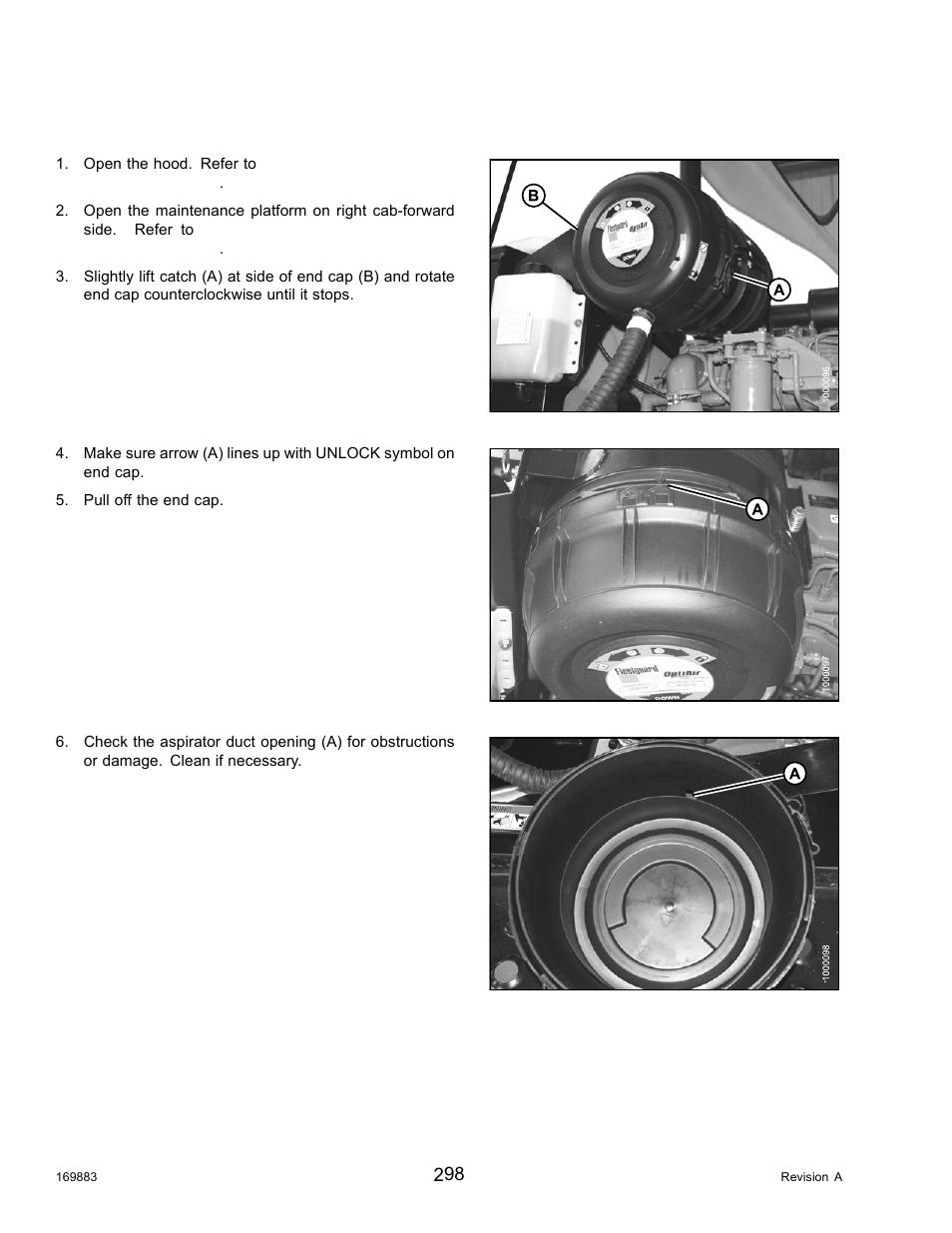 Removing primary air filter | MacDon M155 Operators Manual User Manual | Page 314 / 458