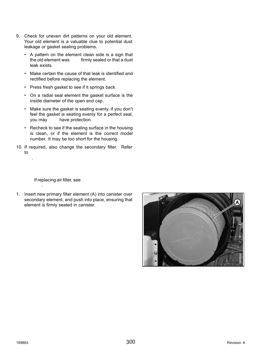 Installing primary air filter | MacDon M155 Operators Manual User Manual | Page 316 / 458