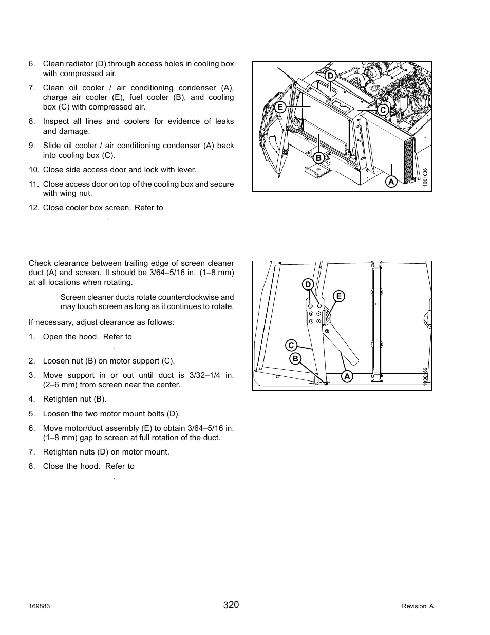 Adjusting screen cleaner duct to screen clearance, Maintenance and servicing | MacDon M155 Operators Manual User Manual | Page 336 / 458