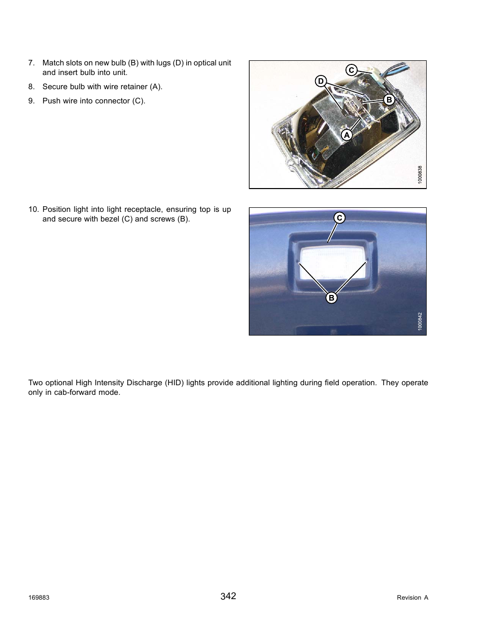 Hid auxiliary lighting (optional - md #b5596) | MacDon M155 Operators Manual User Manual | Page 358 / 458