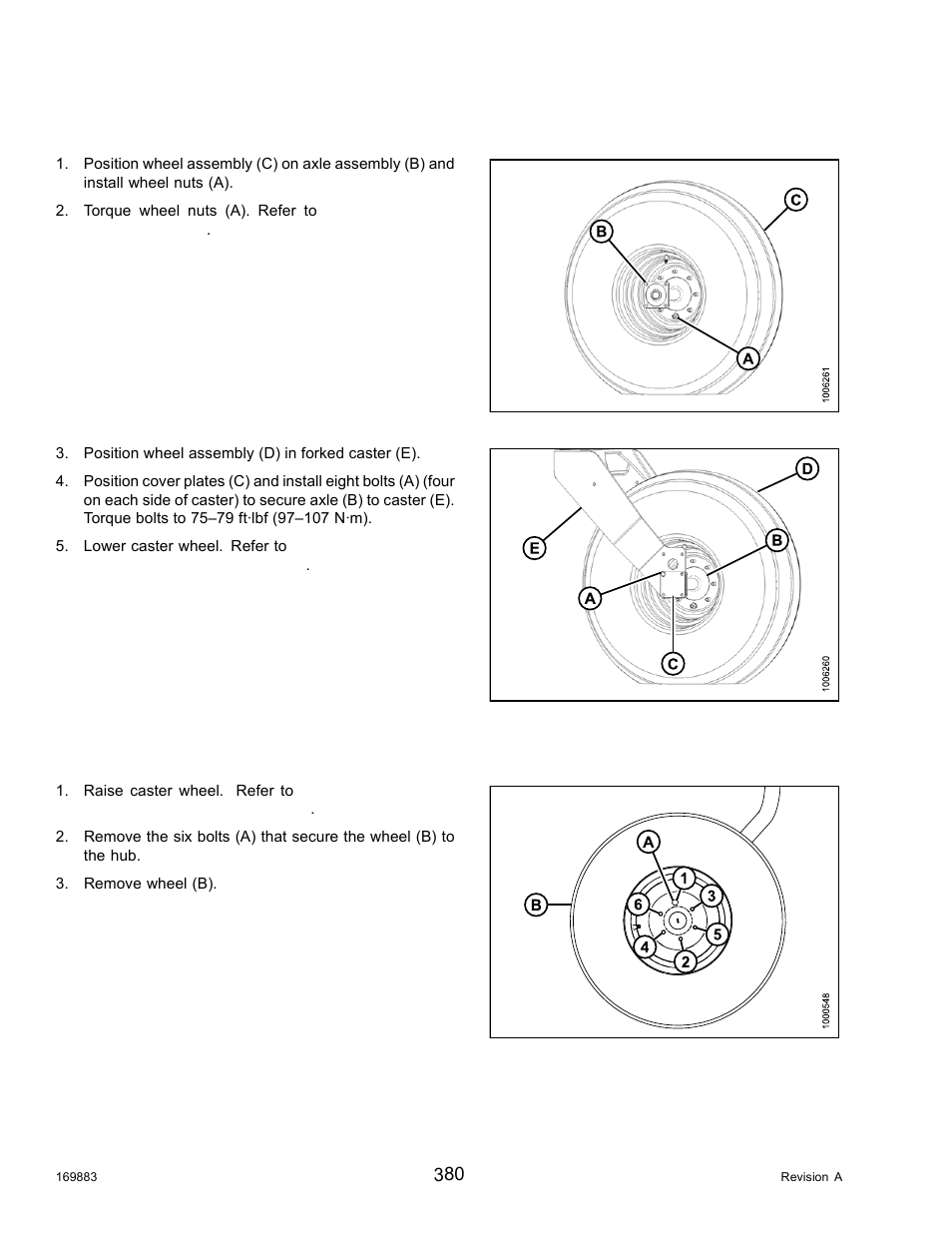 Installing forked caster wheel, Removing formed caster wheel | MacDon M155 Operators Manual User Manual | Page 396 / 458