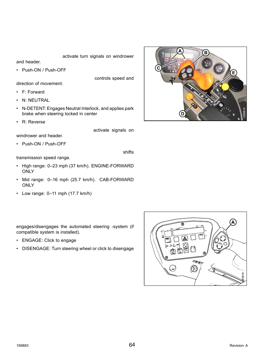 16windrower controls, Windrower controls, 16 windrower controls | MacDon M155 Operators Manual User Manual | Page 80 / 458