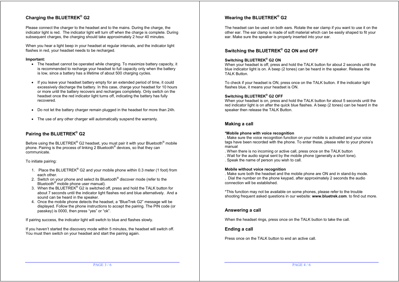 BlueTrek EN300 328-02 User Manual | Page 2 / 3