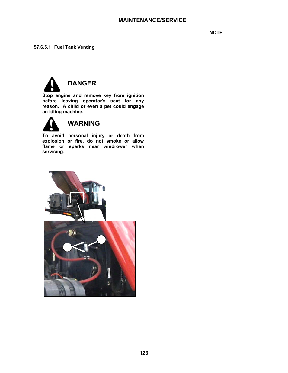 Danger, Warning | MacDon M100 SP Operators Manual User Manual | Page 125 / 193