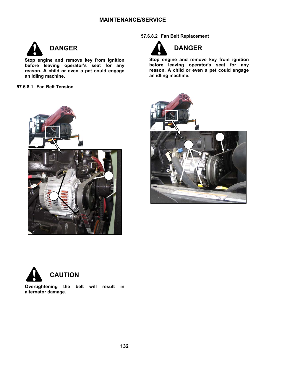Danger, Caution | MacDon M100 SP Operators Manual User Manual | Page 134 / 193