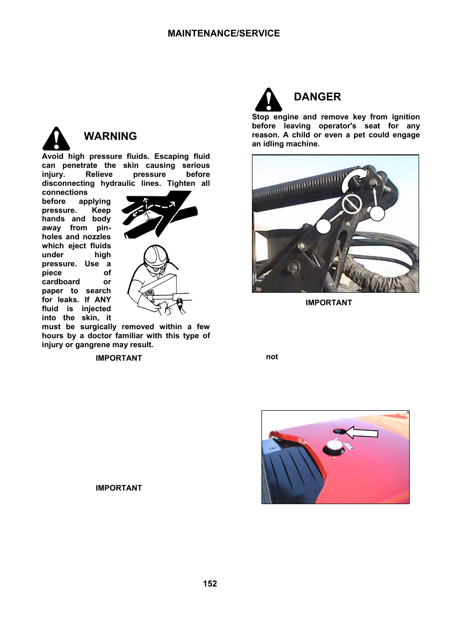 Warning, Danger | MacDon M100 SP Operators Manual User Manual | Page 154 / 193