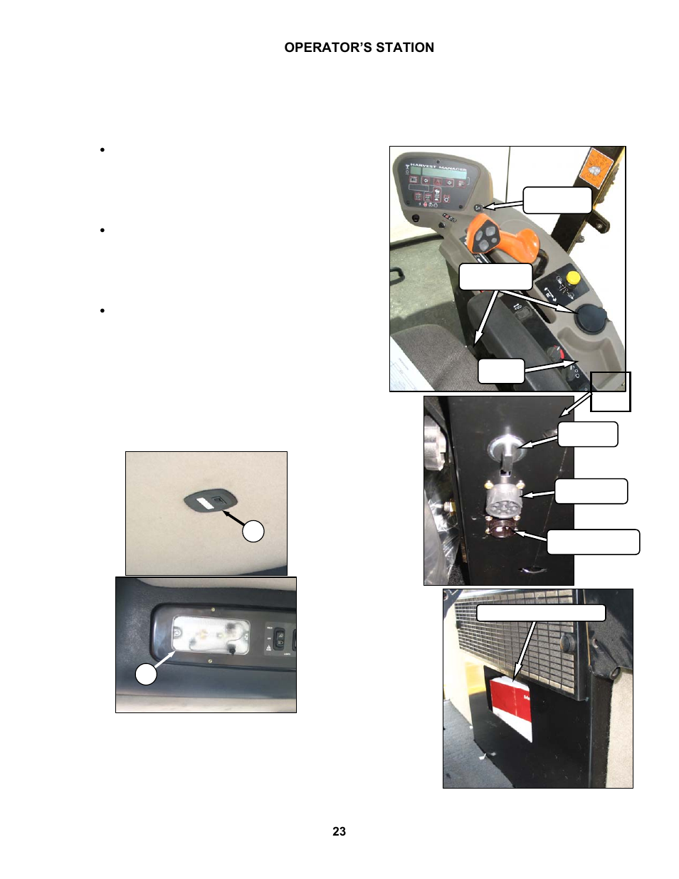 Operator’s station, 11 interior lights, 12 operator amenities | MacDon M100 SP Operators Manual User Manual | Page 25 / 193