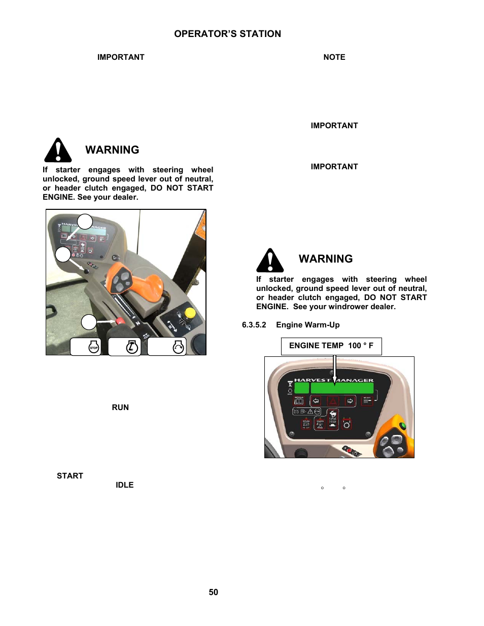 Warning | MacDon M100 SP Operators Manual User Manual | Page 52 / 193