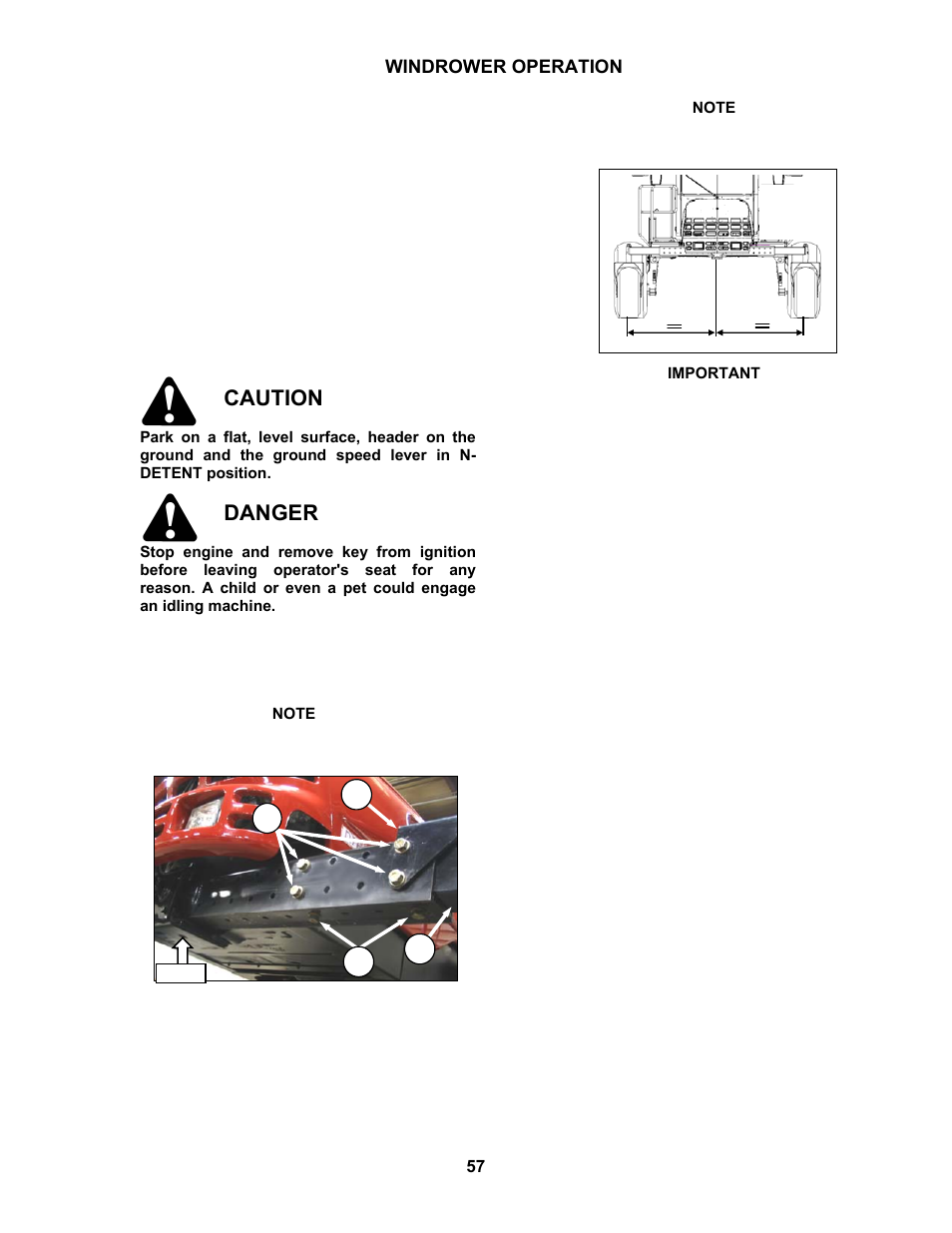 Caution, Danger | MacDon M100 SP Operators Manual User Manual | Page 59 / 193