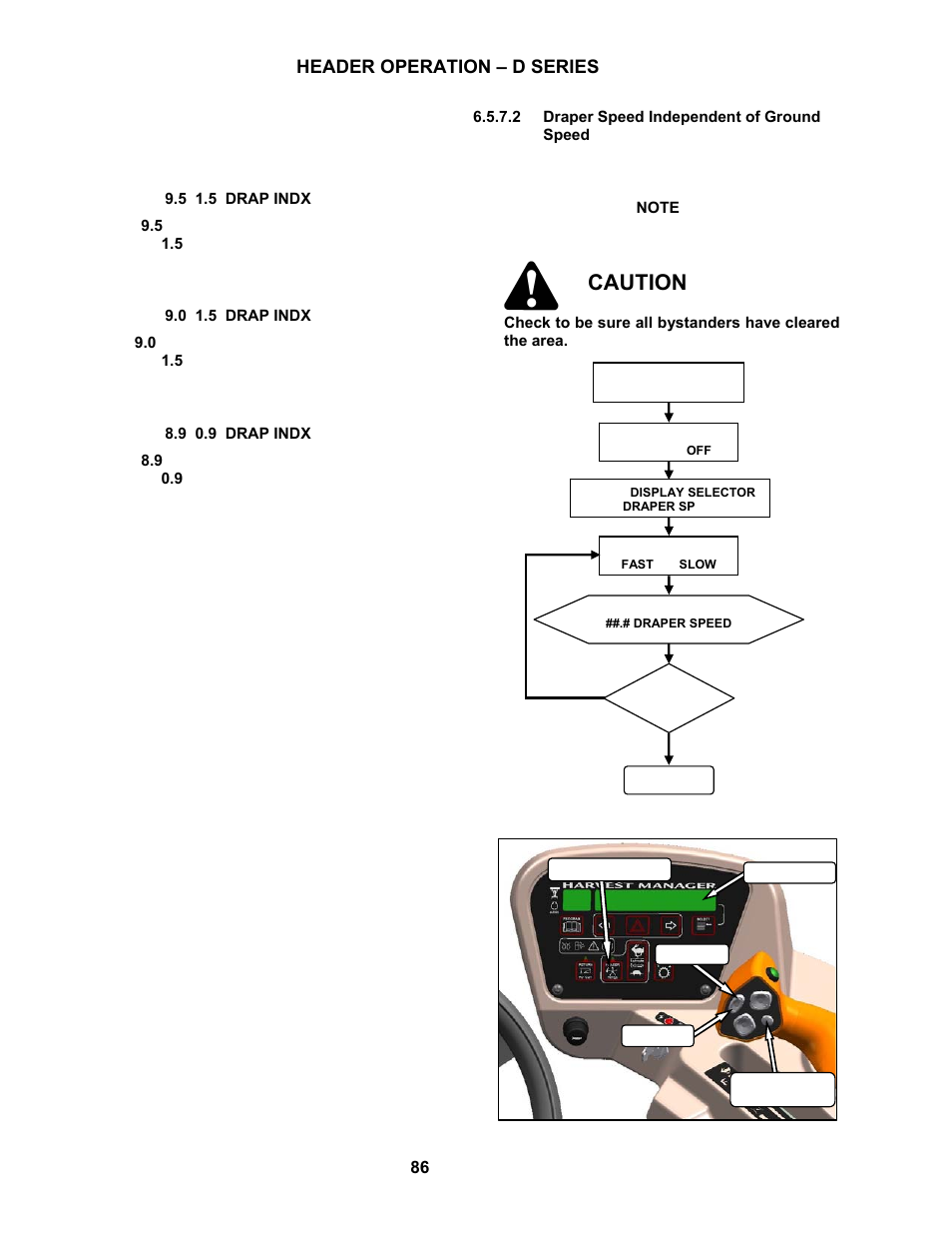 Caution, Header operation – d series | MacDon M100 SP Operators Manual User Manual | Page 88 / 193