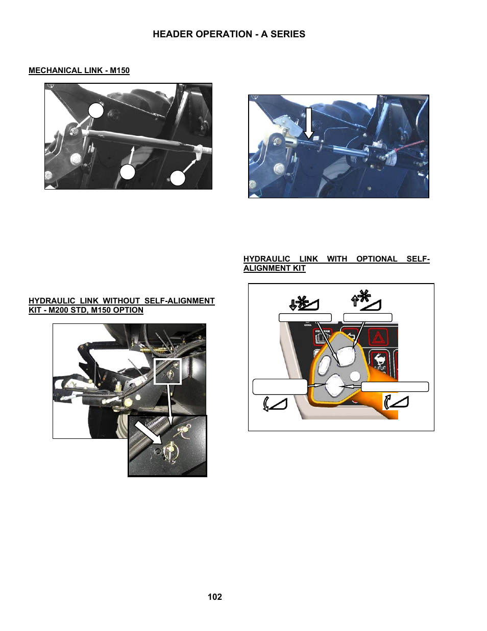 Header operation - a series | MacDon M150 SP User Manual | Page 104 / 234