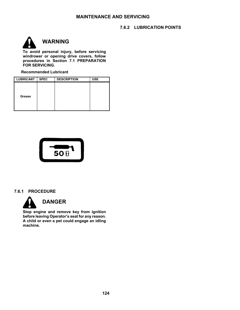 Warning, Danger | MacDon M150 SP User Manual | Page 126 / 234