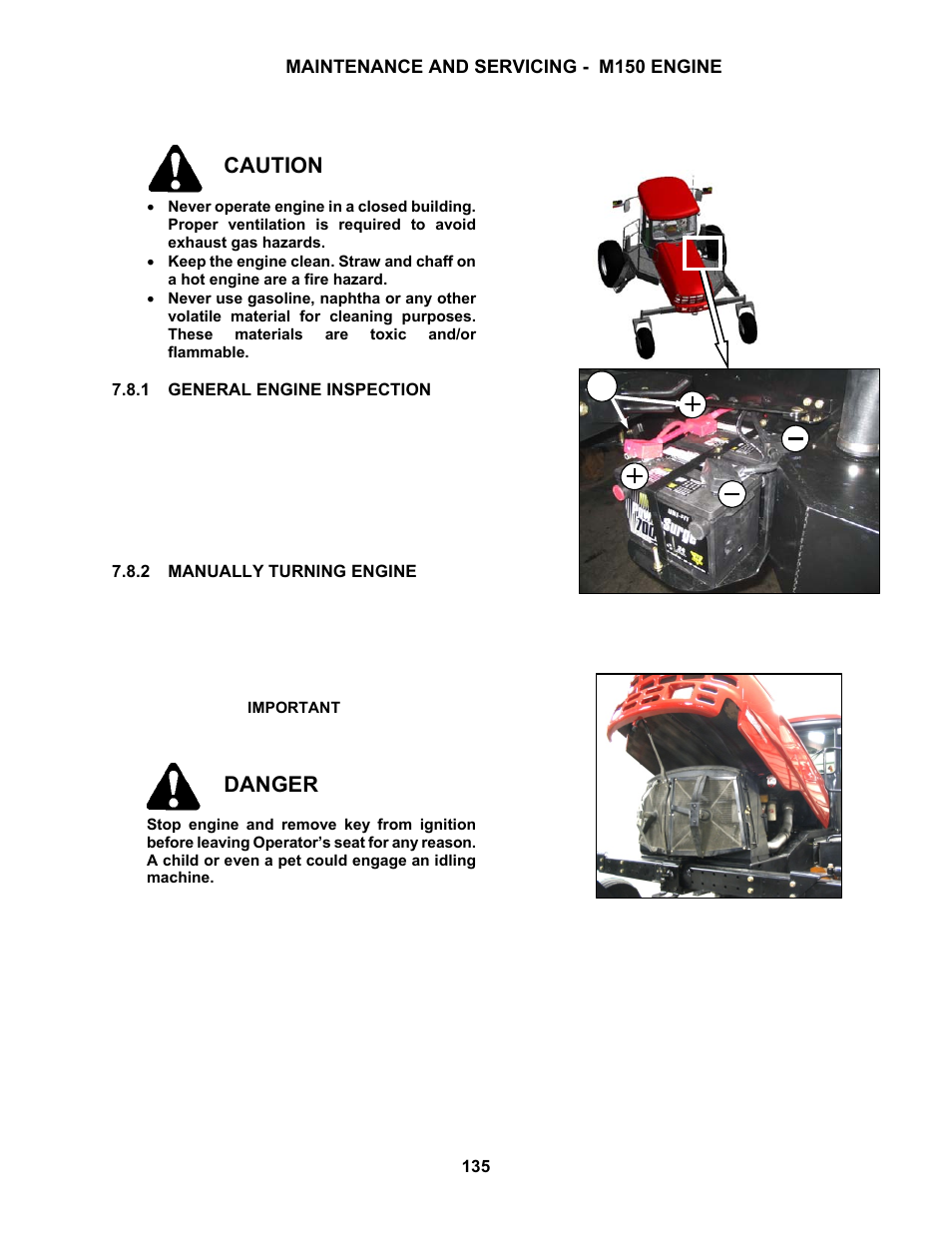 Caution, Danger | MacDon M150 SP User Manual | Page 137 / 234