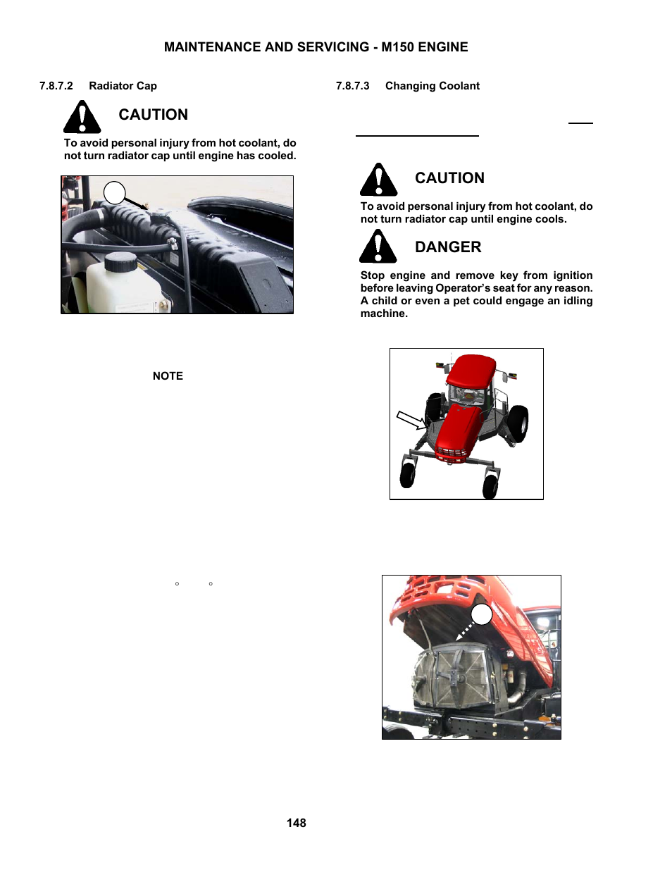 Caution, Danger | MacDon M150 SP User Manual | Page 150 / 234