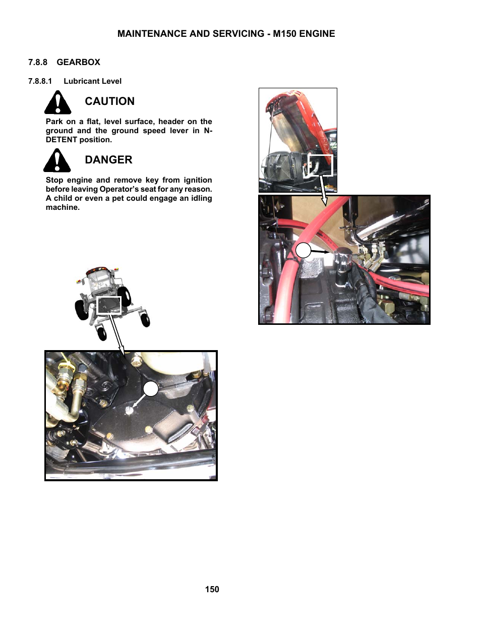 Caution, Danger | MacDon M150 SP User Manual | Page 152 / 234