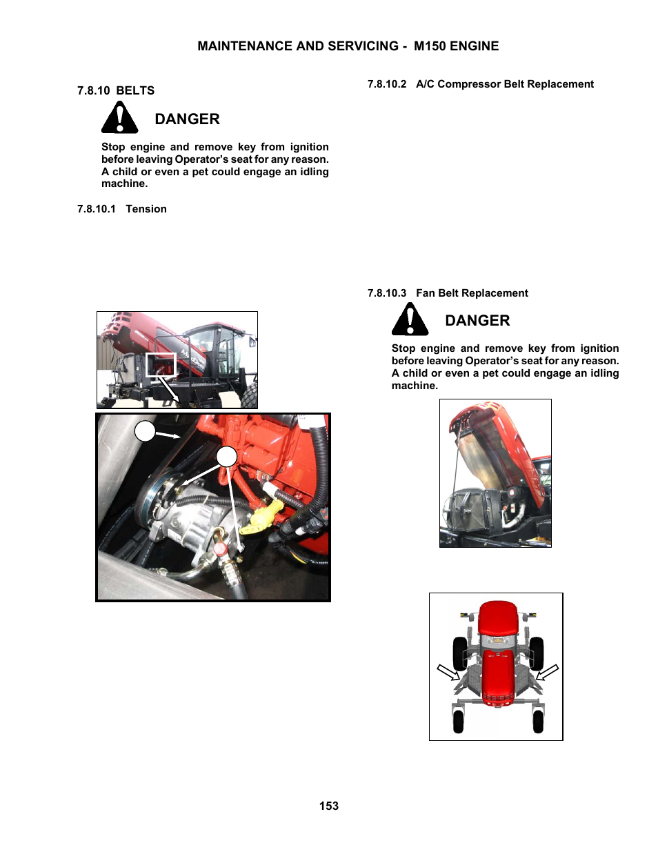 Danger | MacDon M150 SP User Manual | Page 155 / 234