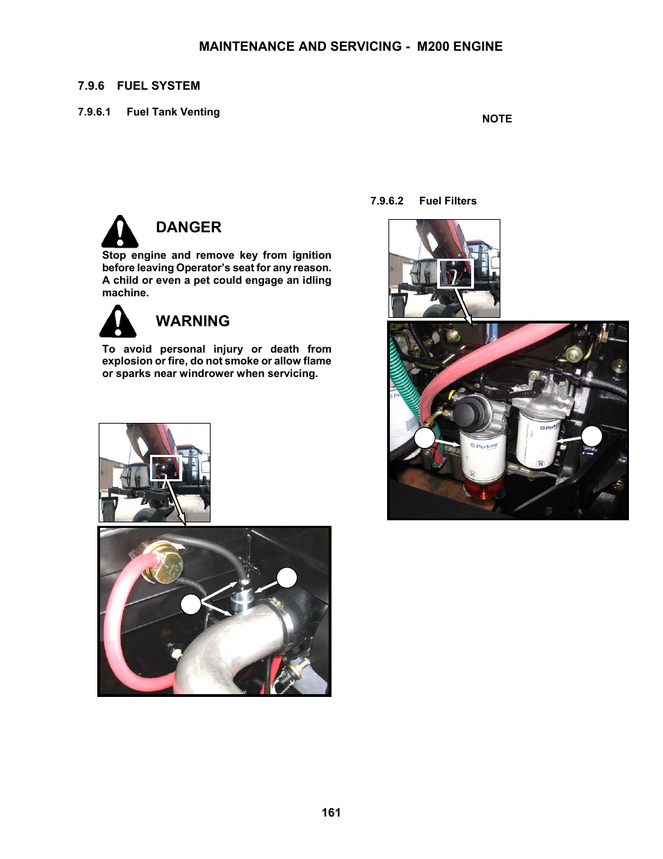 Danger, Warning | MacDon M150 SP User Manual | Page 163 / 234