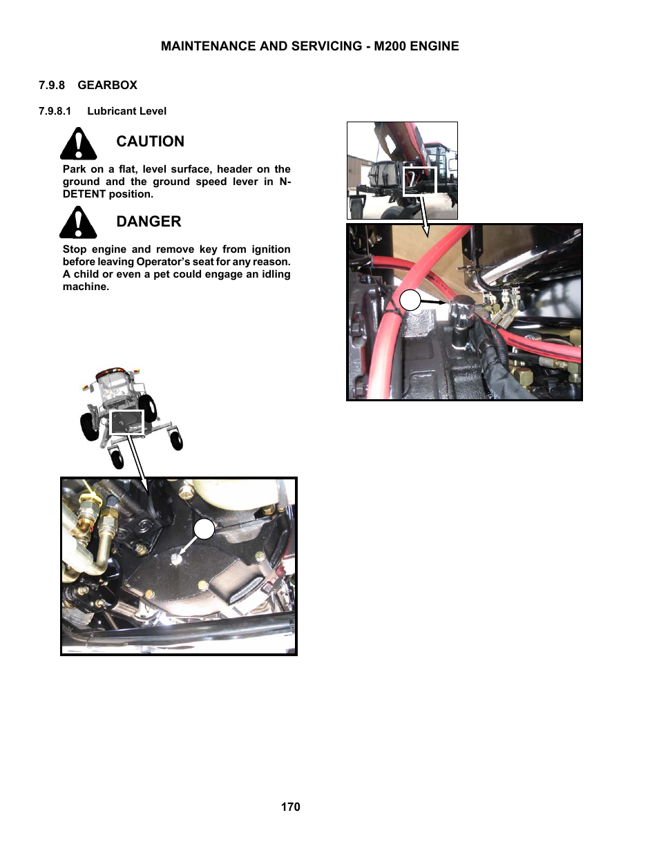 Caution, Danger | MacDon M150 SP User Manual | Page 172 / 234