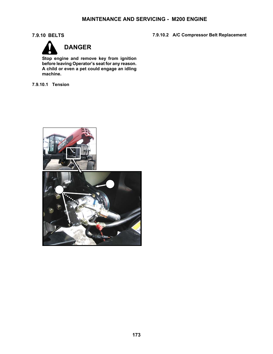 Danger | MacDon M150 SP User Manual | Page 175 / 234