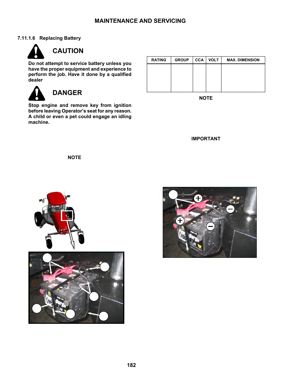 Caution, Danger, Maintenance and servicing | MacDon M150 SP User Manual | Page 184 / 234
