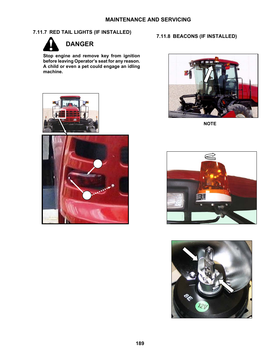 Danger | MacDon M150 SP User Manual | Page 191 / 234