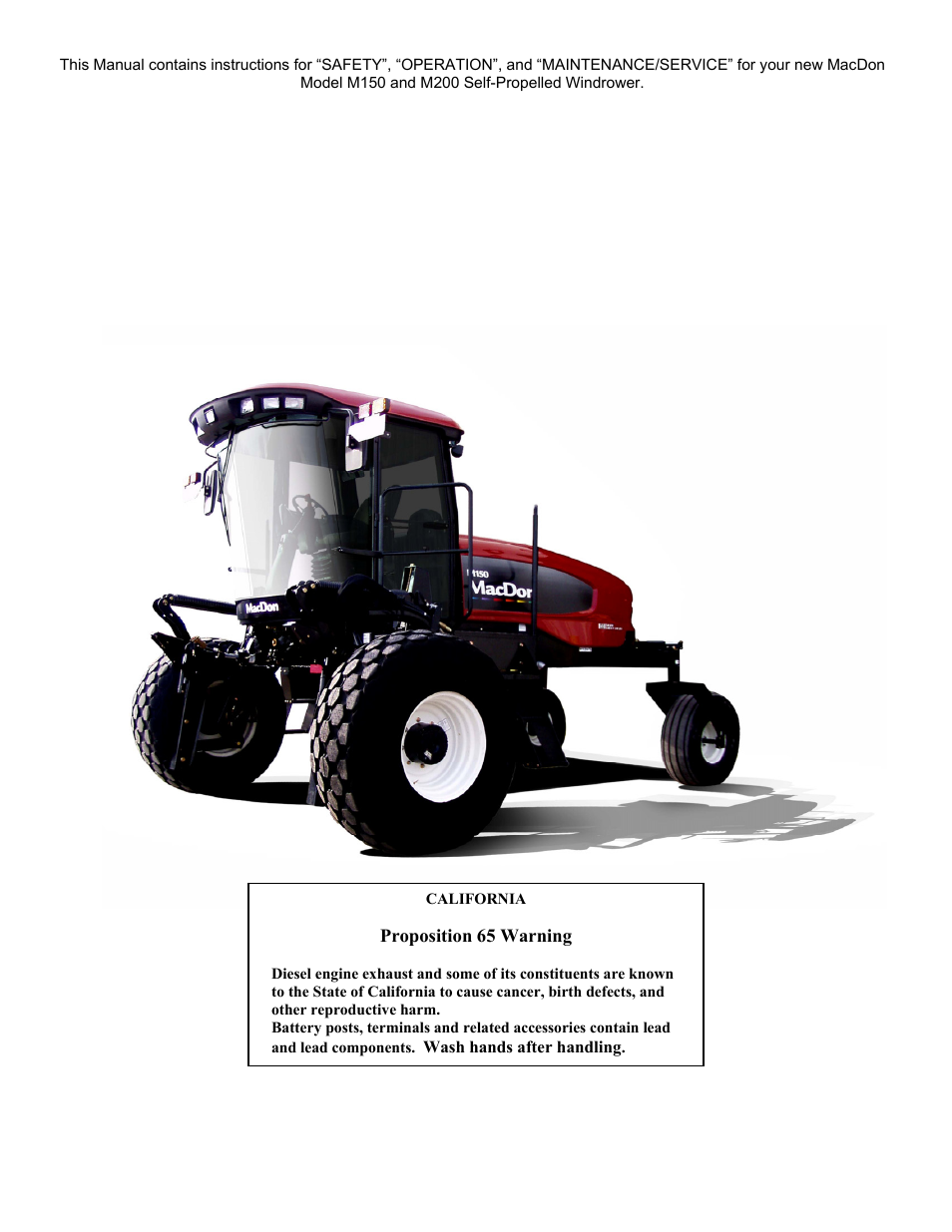 MacDon M150 SP User Manual | Page 2 / 234