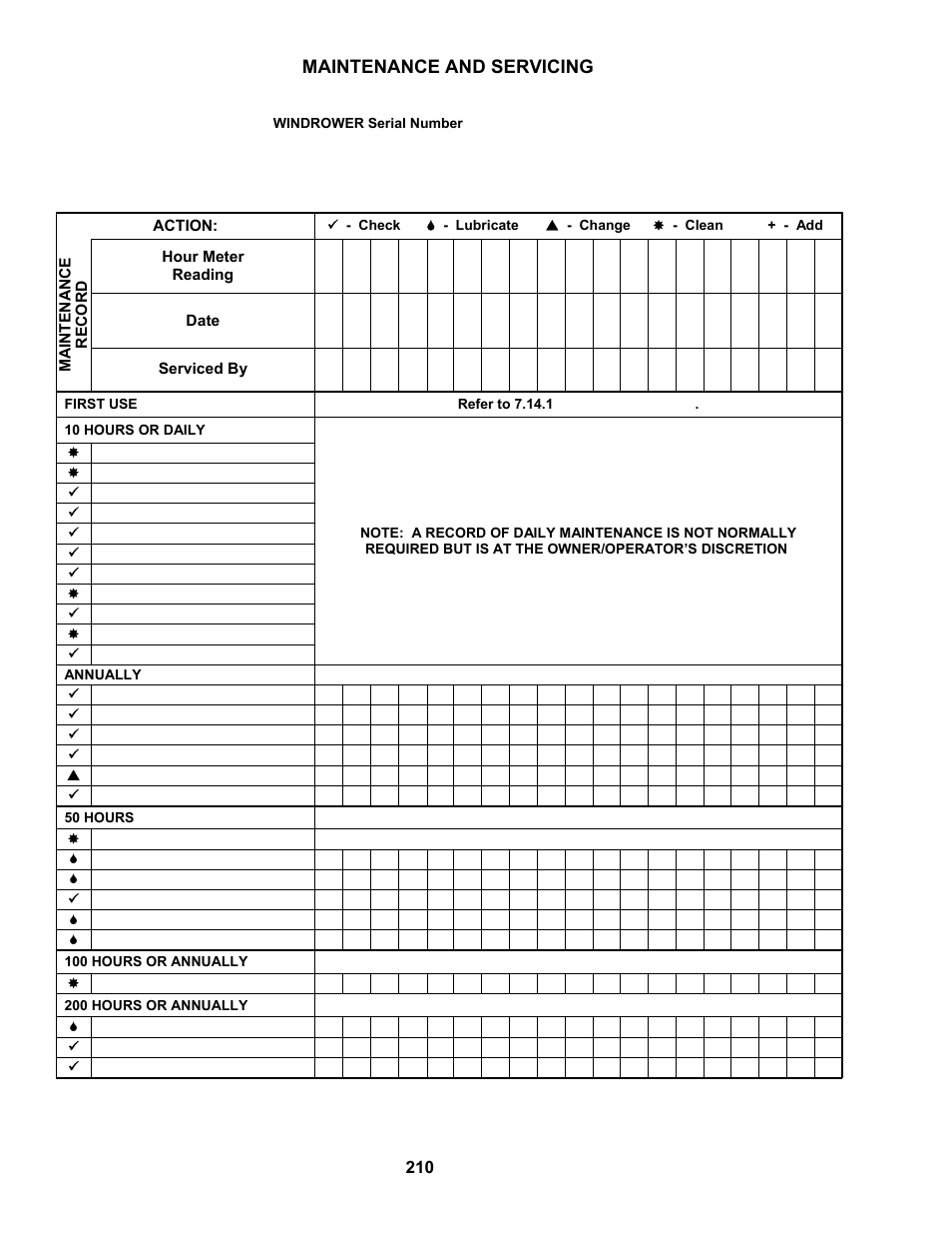 Maintenance and servicing | MacDon M150 SP User Manual | Page 212 / 234