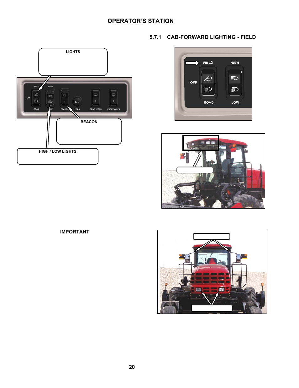 Operator’s station, 7 lights | MacDon M150 SP User Manual | Page 22 / 234