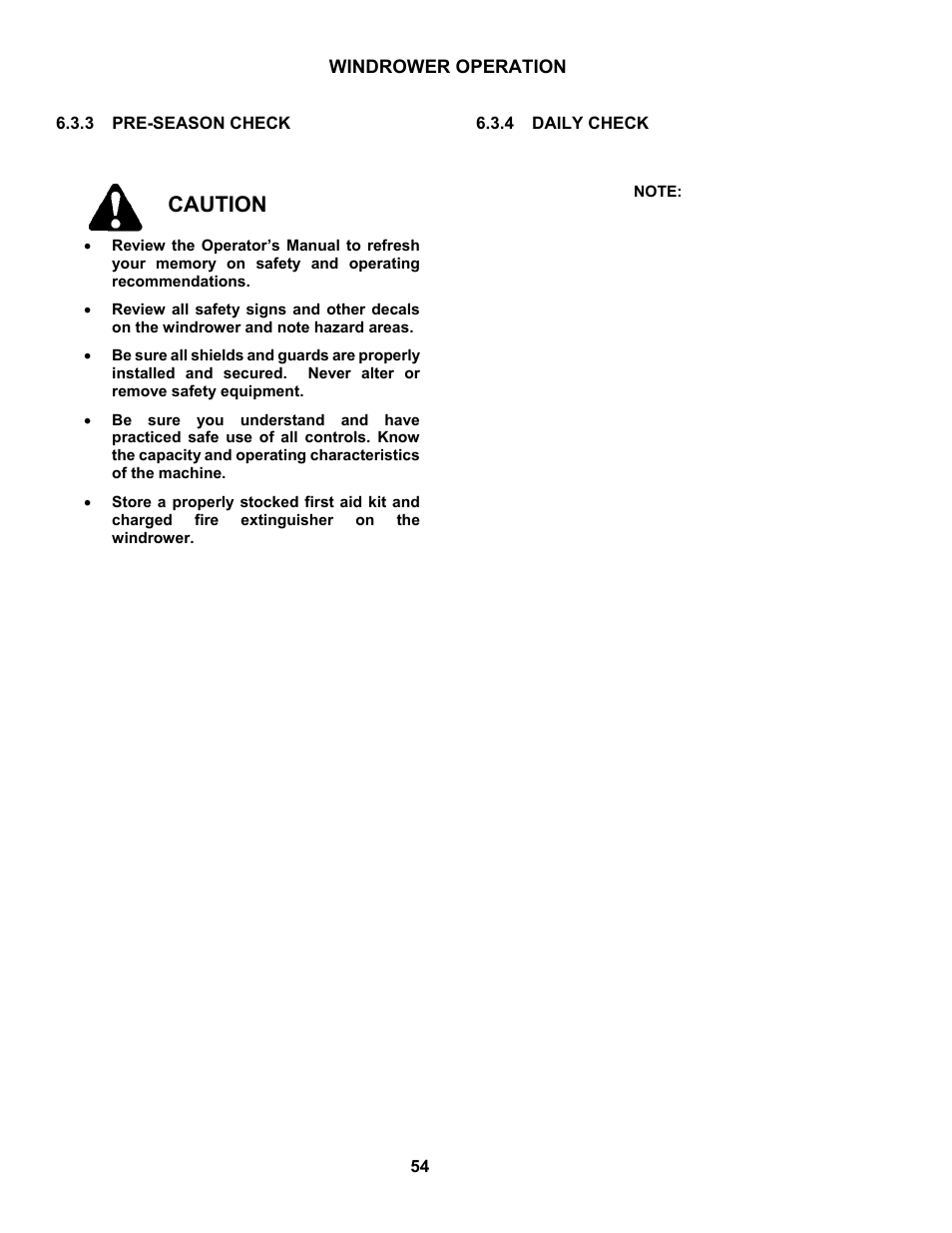 Caution | MacDon M150 SP User Manual | Page 56 / 234