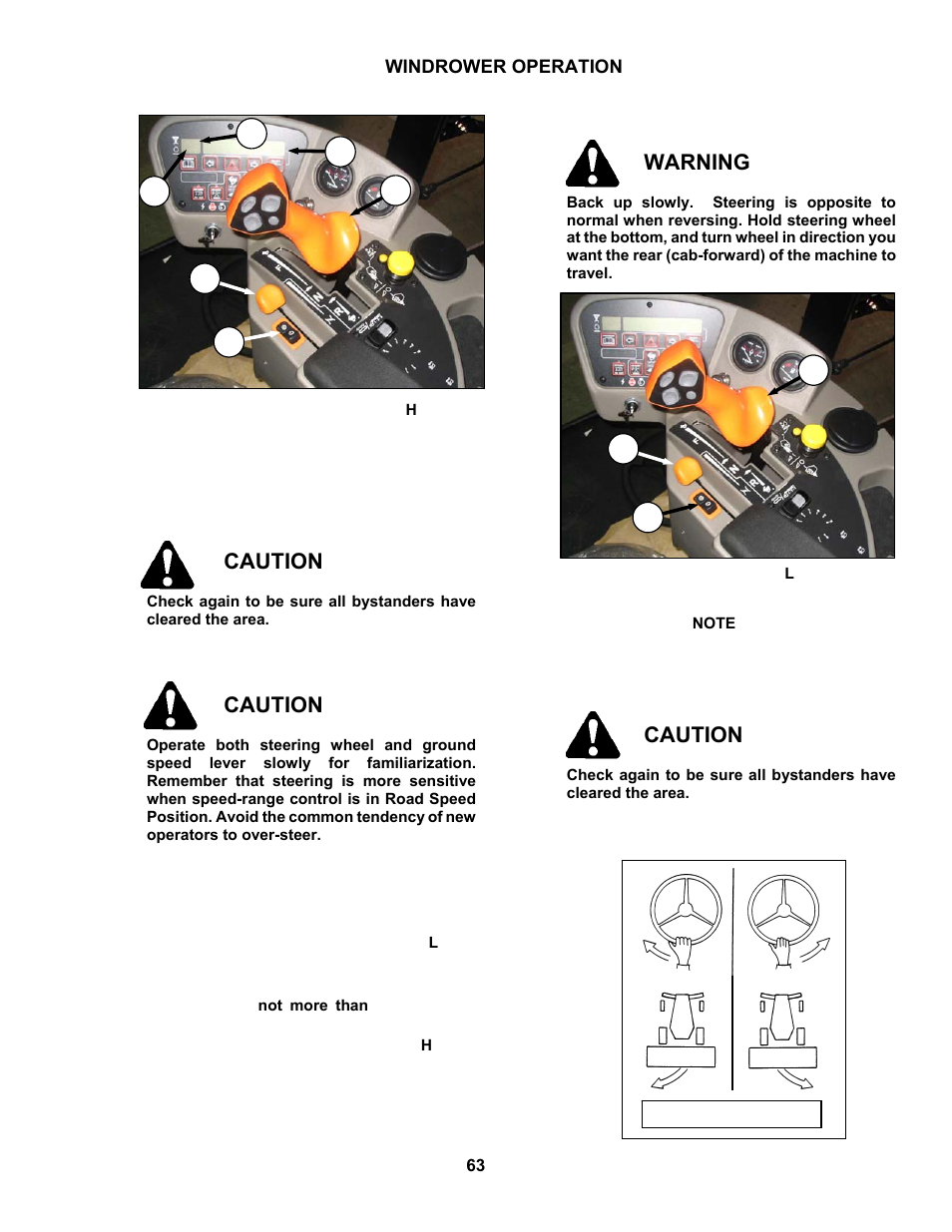 Caution, Warning | MacDon M150 SP User Manual | Page 65 / 234