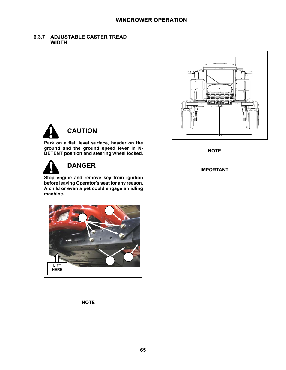 Caution, Danger | MacDon M150 SP User Manual | Page 67 / 234