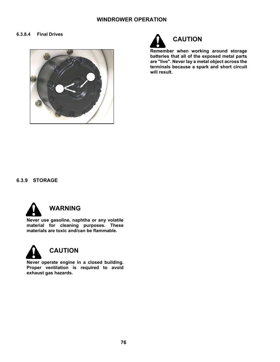 Warning, Caution | MacDon M150 SP User Manual | Page 78 / 234